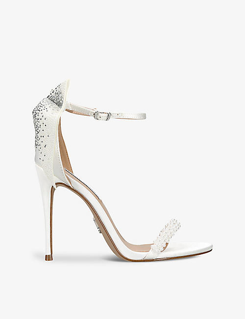 STEVE MADDEN: Bellarosa bow-embellished heeled satin sandals