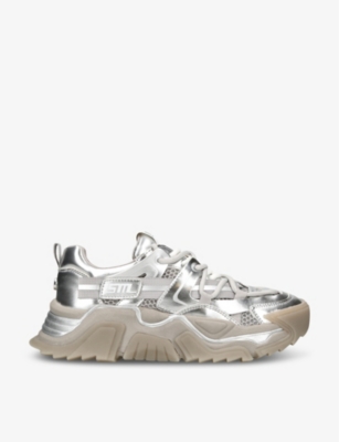 STEVE MADDEN: Kingdom-E chunky faux-leather and mesh trainers