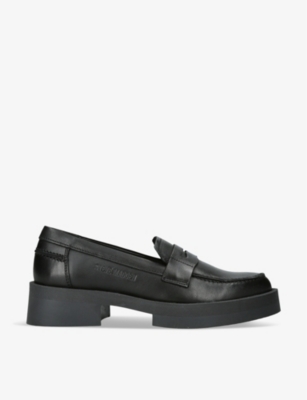 Steve Madden Women's Lawrence Lug Sole Platform Penny Loafers In Black