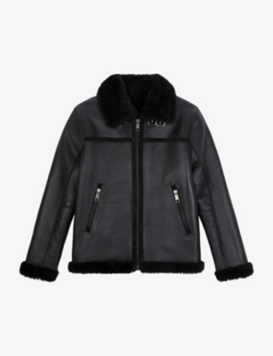 The Kooples Shearling Jacket In Black