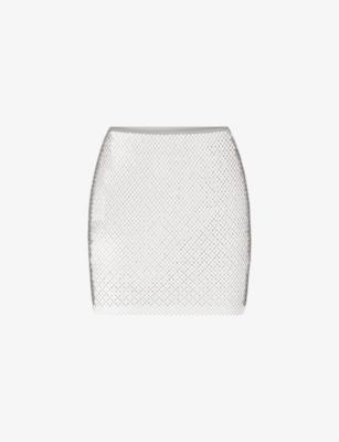 SKIMS: SKIMS x Swarovski crystal-embellished stretch-woven mini skirt