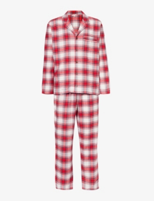 EBERJEY: Checked-pattern relaxed-fit cotton pyjama set
