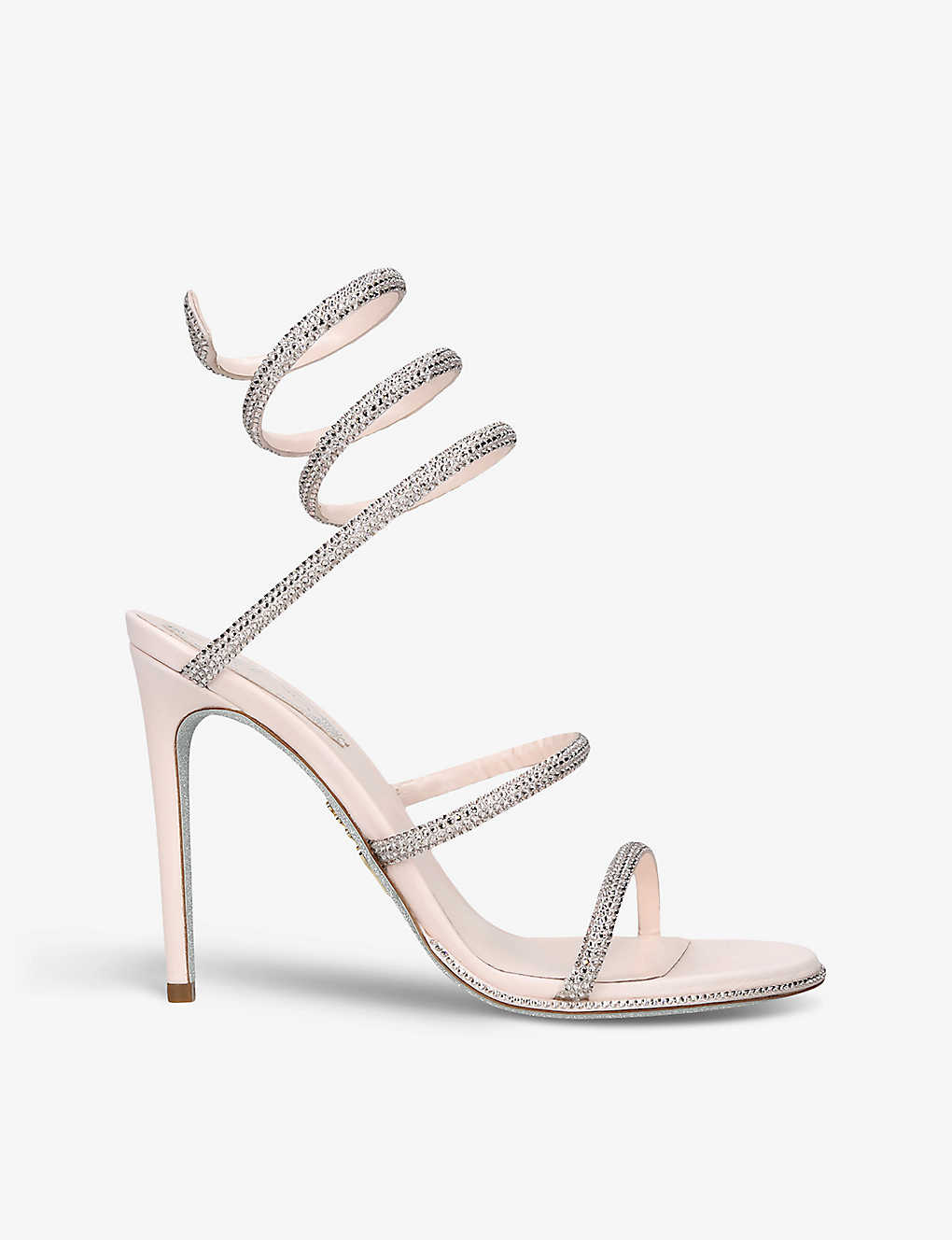 René Caovilla Rene Caovilla Womens Pale Pink Cleo Crystal-embellished Leather Heeled Sandals