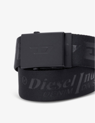Shop Diesel Men's T8013 B- Logo-tape Woven Belt