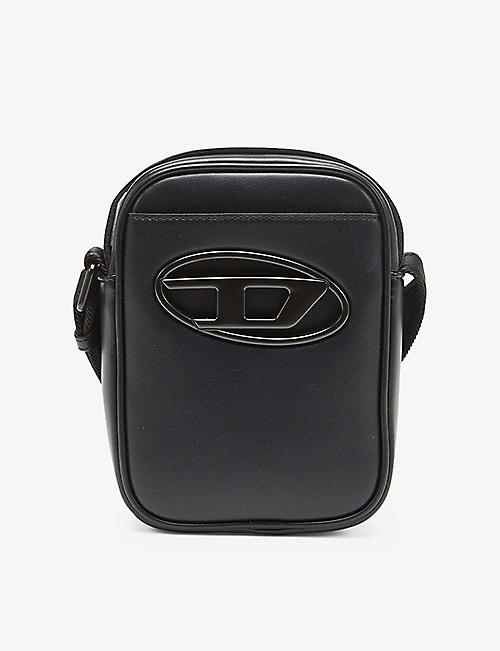 DIESEL: Holi-D logo-embossed faux-leather cross-body bag