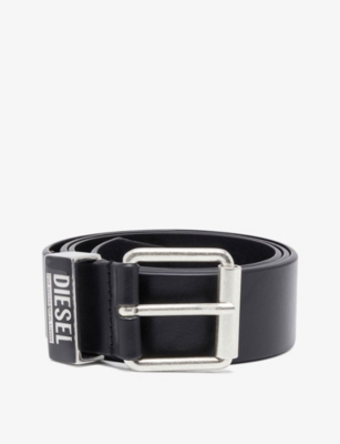 Diesel Mens T8013 Logo-embellished Leather Belt