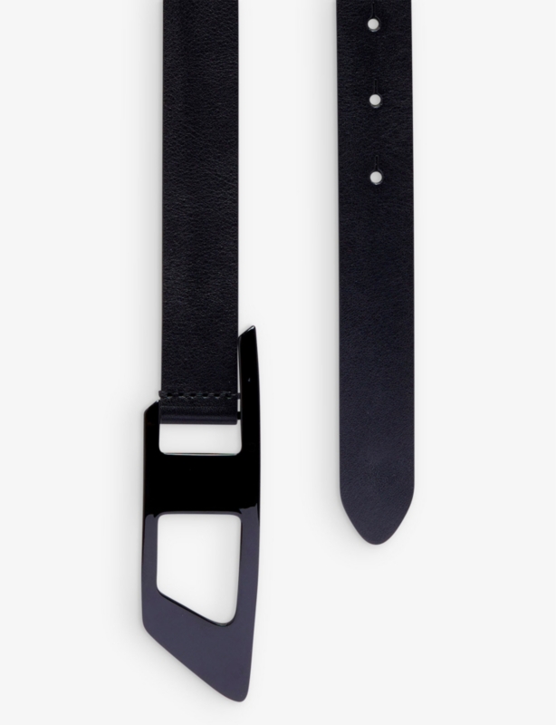 D-logo leather belt