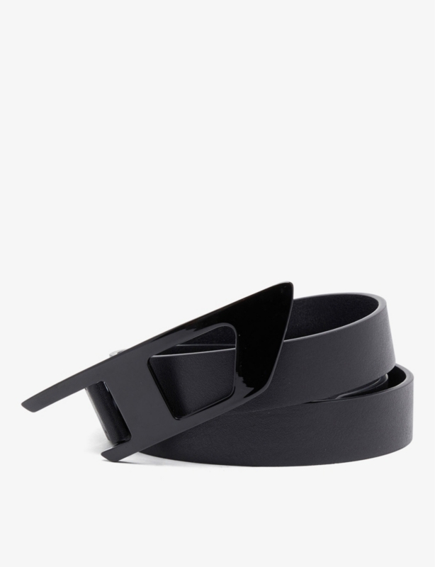 D-logo leather belt