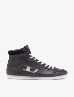 DIESEL: Leroji logo-print leather mid-top trainers