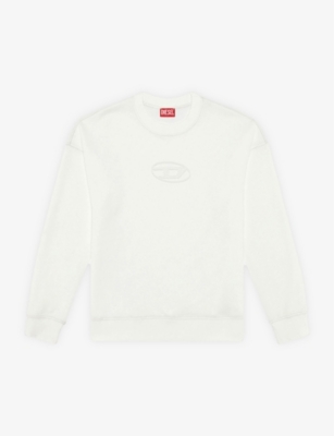 DIESEL: S Roby N1 Felpa logo-embossed cotton-blend jumper