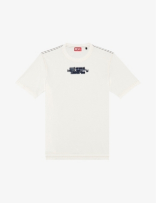 DIESEL: T-Just-Slits-N6 branded-print cotton-jersey T-shirt