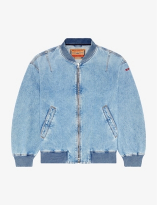 Diesel Womens 1 D-vinz Denim Jacket In Blue