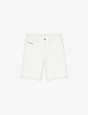 DIESEL: Branded-patch straight-leg denim shorts