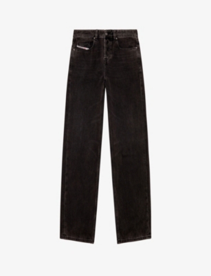 Shop Diesel Men's 2 2001 D-macro Straight-leg Denim Jeans In Black