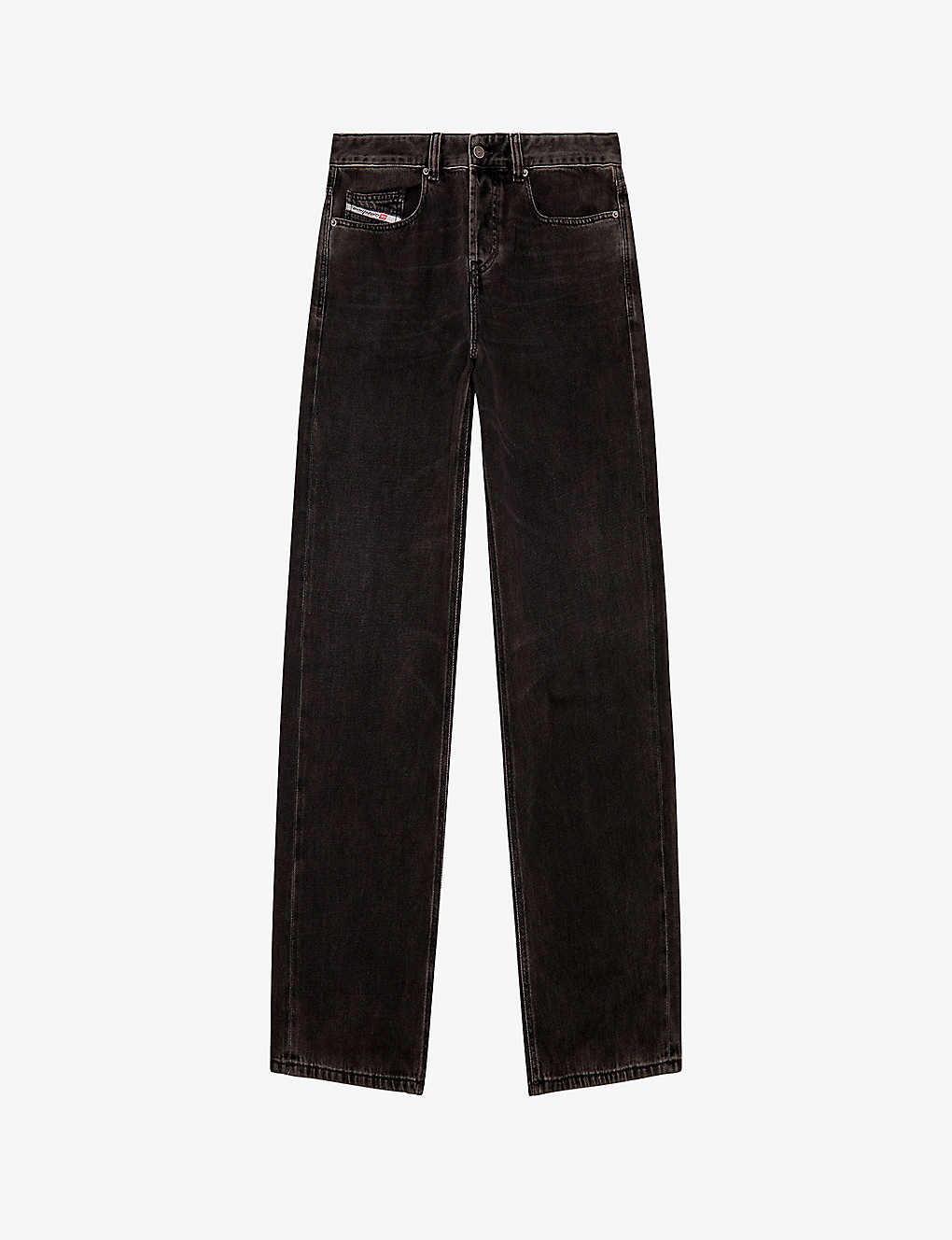 Shop Diesel 2001 D-macro Straight-leg Denim Jeans In Black