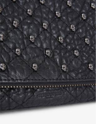 THE KOOPLES: Skull-embellished quilted small leather clutch bag