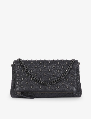 THE KOOPLES: Skull-embellished quilted small leather clutch bag