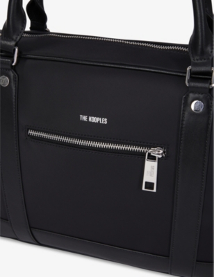 Shop The Kooples Branded Leather Briefcase In Black