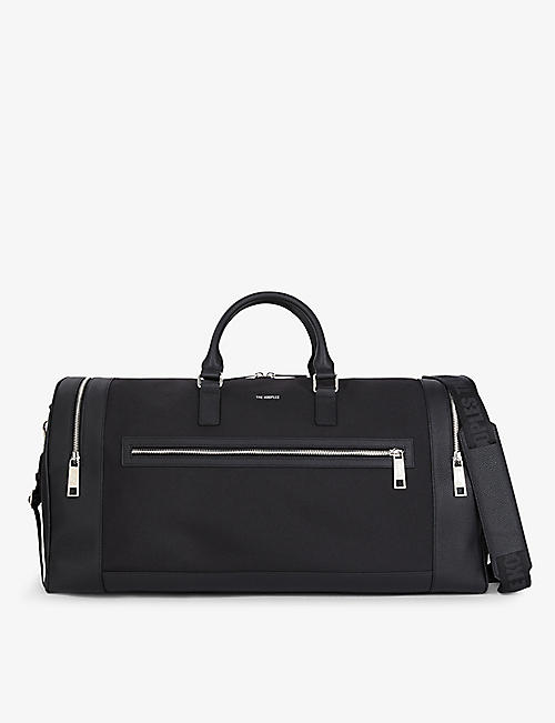 THE KOOPLES: Grained leather-trim canvas weekend holdall