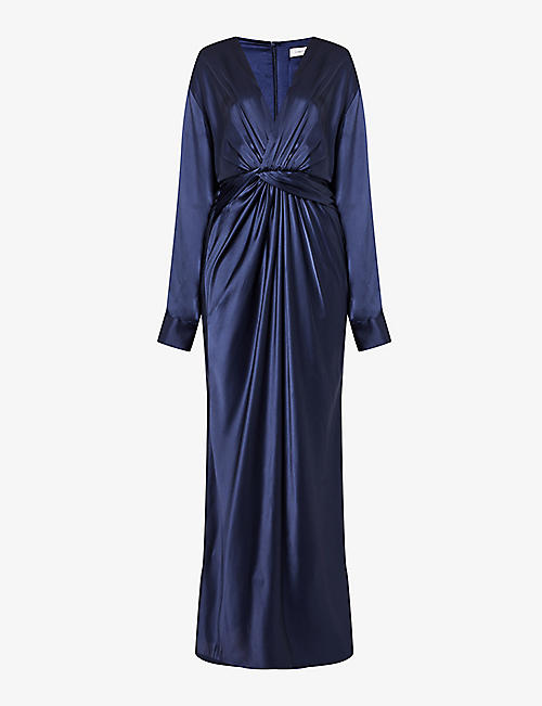 CHRISTOPHER ESBER: Triquetra twisted-panel silk maxi dress