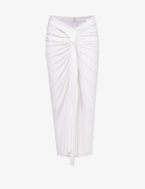 CHRISTOPHER ESBER: Carved ruched woven maxi skirt