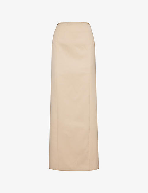 CHRISTOPHER ESBER: Racquet mid-rise wool-blend maxi skirt
