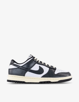 Shop Nike Mens White Black Coconut Milk Dunk Low Brand-embellished Leather Low-top Trainers