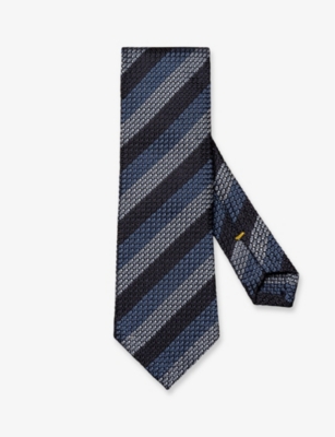 ETON: Grenadine striped wide-blade silk tie