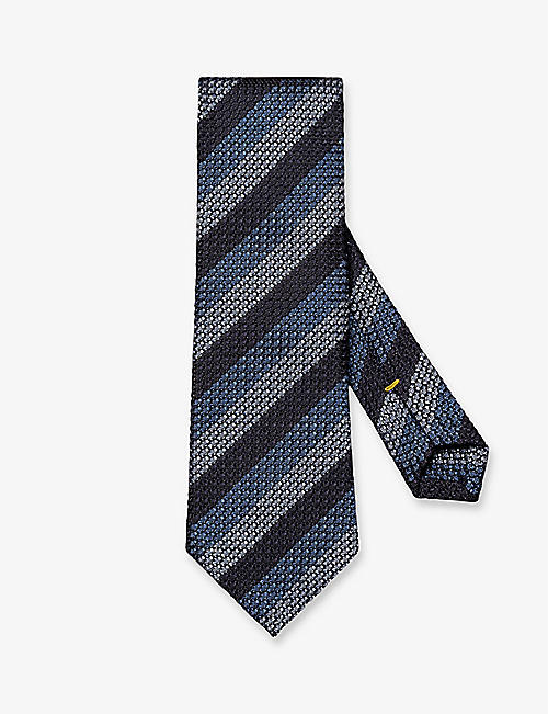 ETON: Grenadine striped wide-blade silk tie