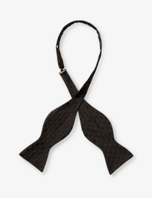 Shop Eton Men's Black Geometric-pattern Silk Bow Tie