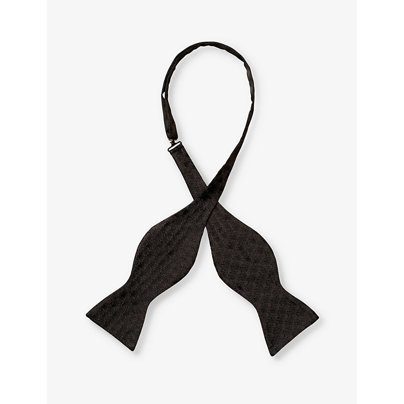 Shop Eton Men's Black Geometric-pattern Silk Bow Tie