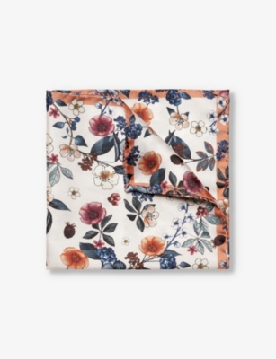 ETON: Floral-print silk pocket square