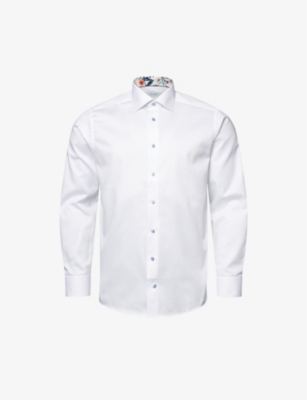 ETON: Signature floral-print slim-fit organic cotton-twill shirt