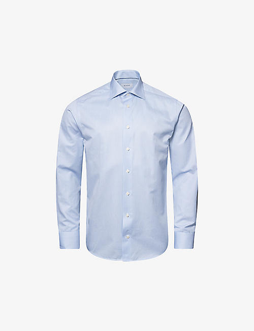 ETON: Business striped slim-fit cotton-twill dress shirt