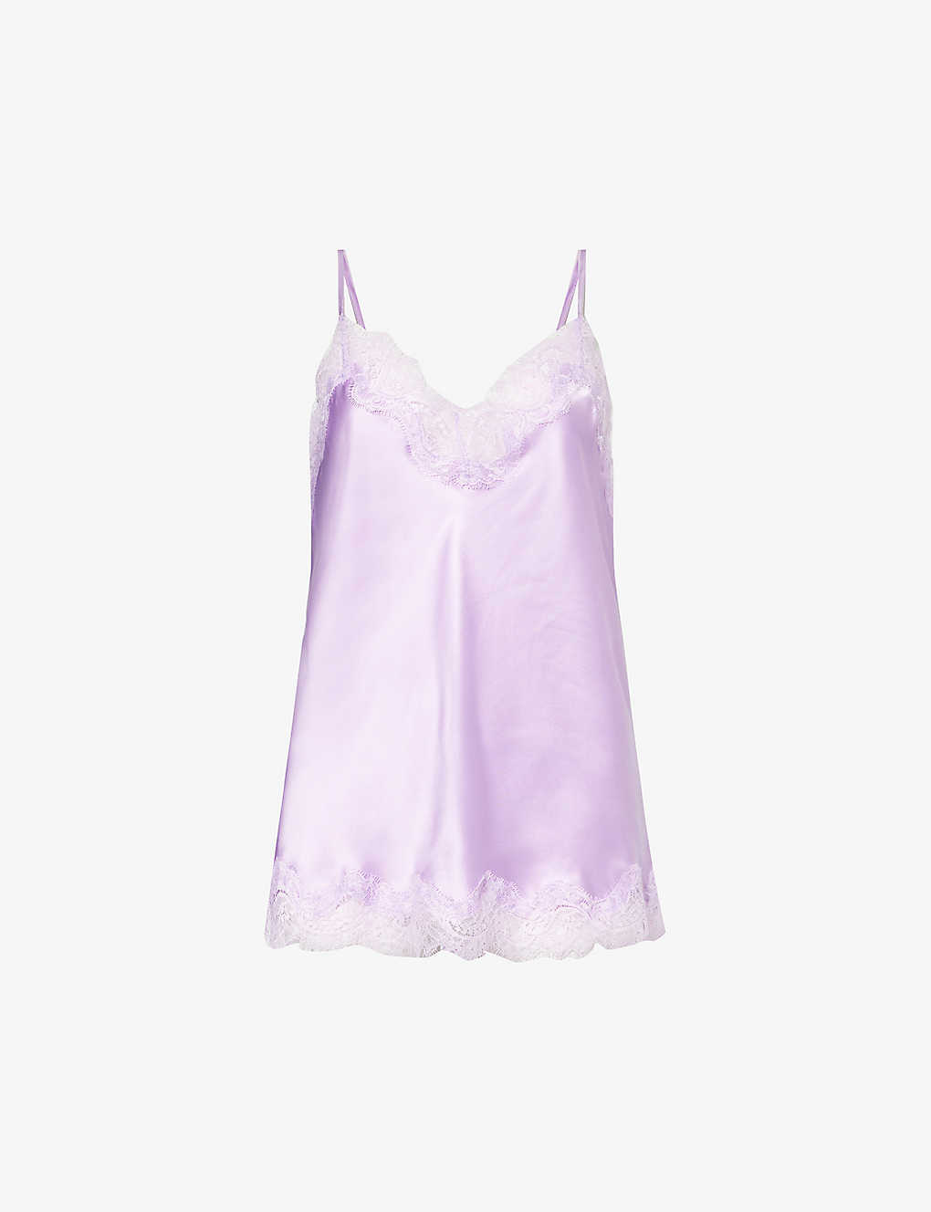 Sainted Sisters Womens Lavendar Scarlett Lace-trim Silk Pyjama Top In Lilac