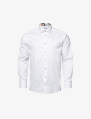 ETON: Signature floral-print slim-fit organic cotton-twill shirt