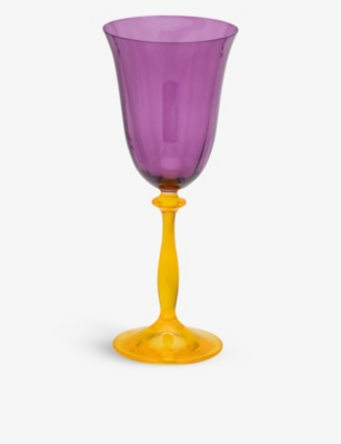 Anna + Nina Petunia Wine Glass 21cm In Purple