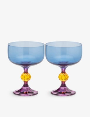 Anna + Nina Bliss Cocktail Glass Set Of Two In Multicolor