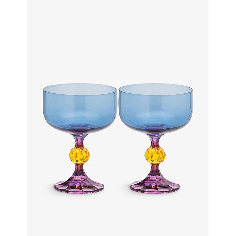 Anna + Nina Bliss Cocktail Glass Set Of Two In Multicolor