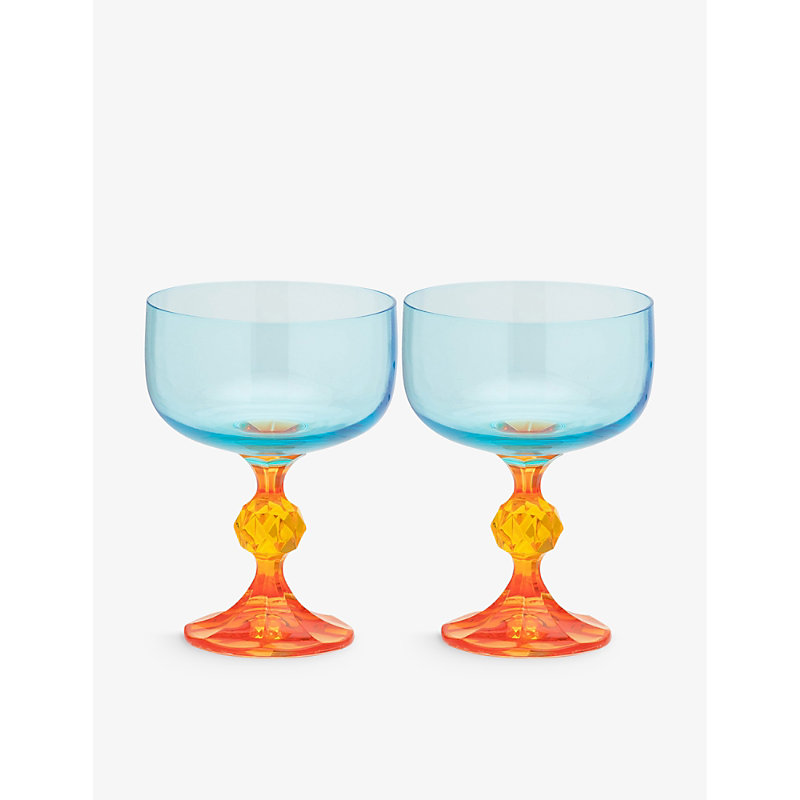 Anna + Nina Paradise Cocktail Glass Set Of Two In Multicolor