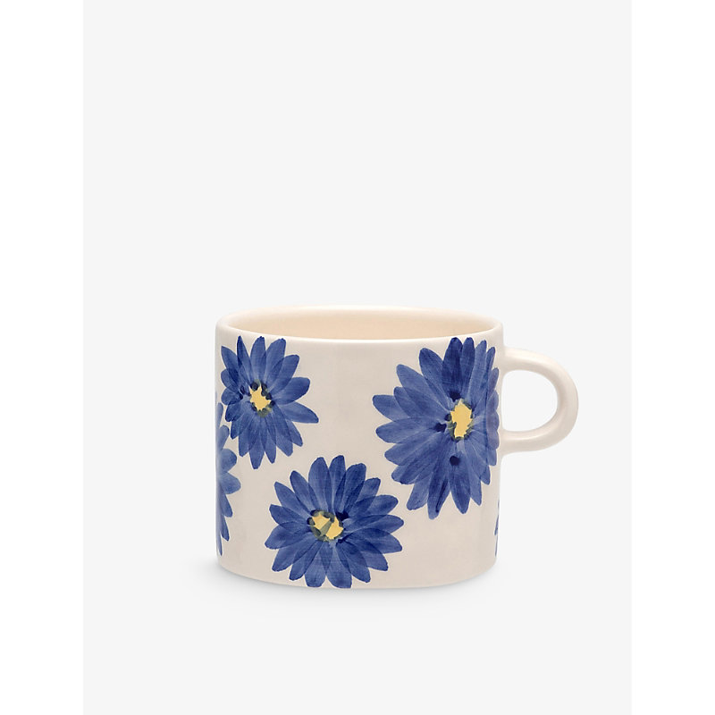 Anna + Nina Sweet Vioilet Floral-pattern Earthenware Mug 13cm In Blue
