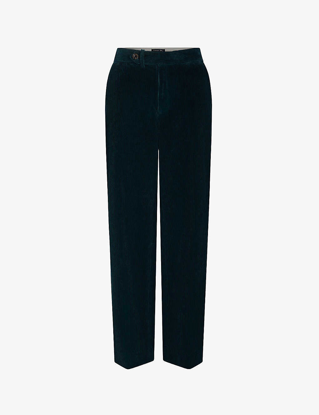 Soeur Womens Slate Blue Slip-pocket Pleated Straight-leg Mid-rise Cotton Trousers