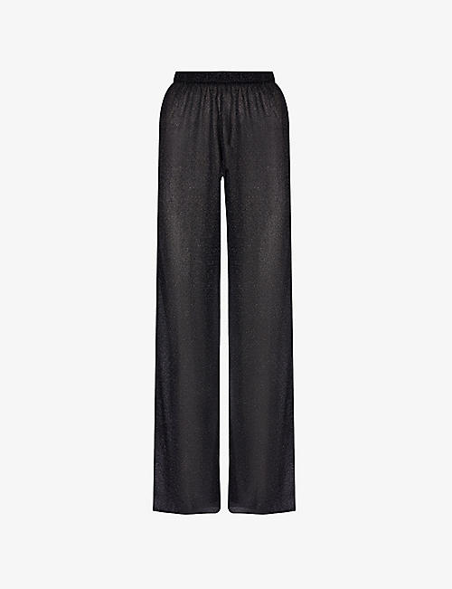 OSEREE: Lumiere elasticated-waist wide-leg mid-rise woven trousers