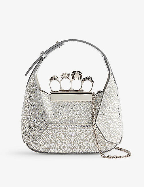 ALEXANDER MCQUEEN: Jewelled Hobo crystal-embellished mini bag