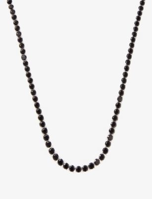 Crystal Haze Serena Rainbow 18ct Yellow Gold-plated Brass And Zirconia Necklace In Black