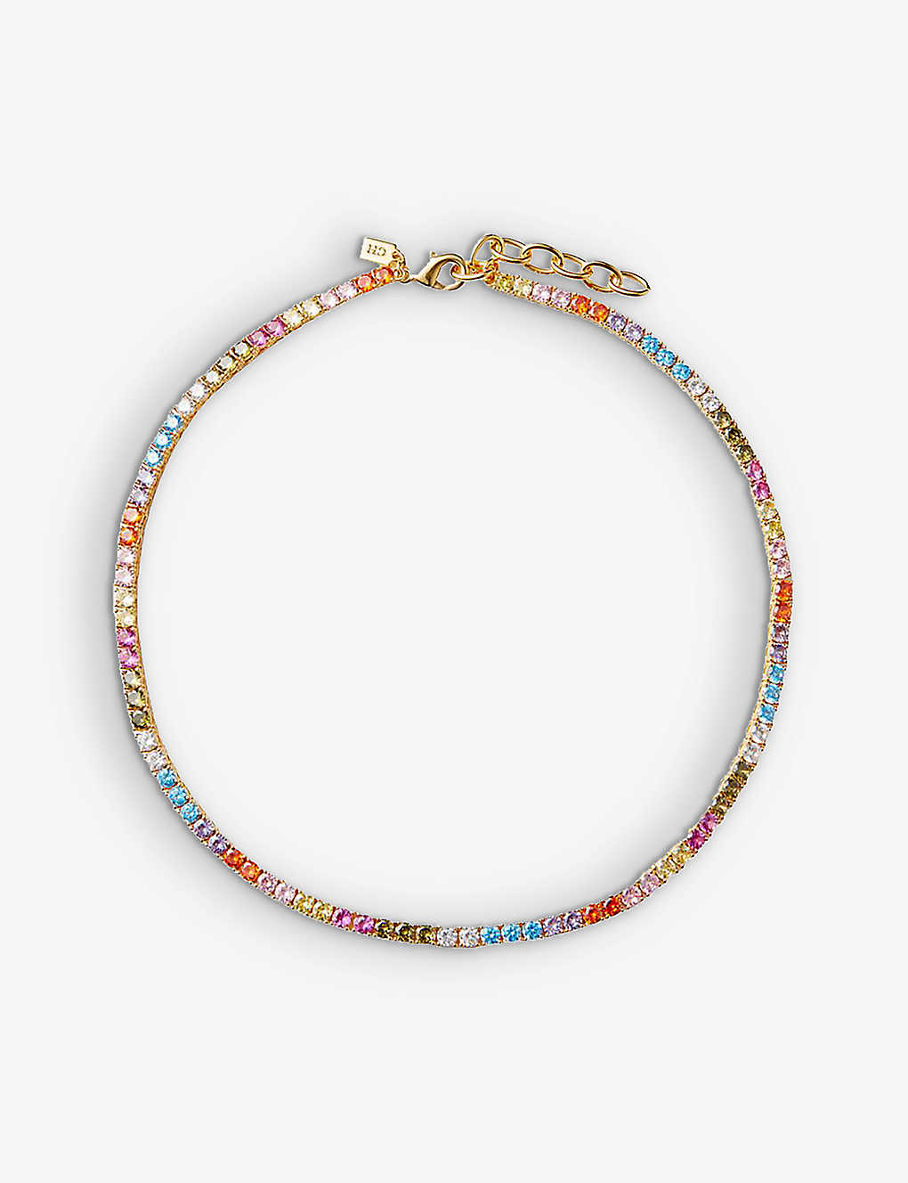 Crystal Haze Serena Rainbow 18ct Yellow Gold-plated Brass And Zirconia Necklace In Multicolor