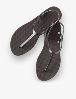 Shop Havaianas Womens Fog You Paraty Logo-embossed Rubber Sandals