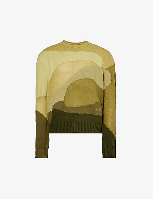 HOUSE OF SUNNY: Eden Landscape abstract-pattern knitted jumper