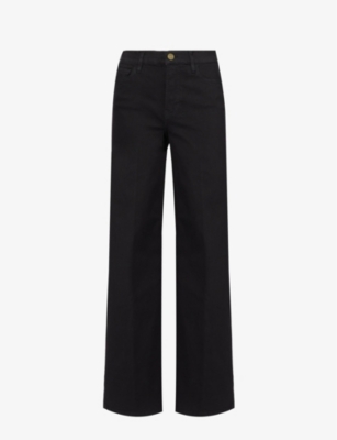 FRAME: Slim Palazzo wide-leg high-rise stretch denim-blend jeans