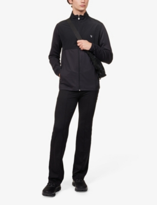 Shop Vuori Men's Black Sunday Element Funnel-neck Regular-fit Recycled-polyester Jacket